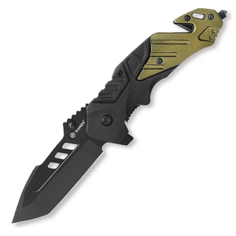 Нож складной GANZO G629-GR черный/оливковый